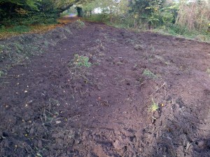 chal fon sub soil pulled into rows ready for folding with top soil